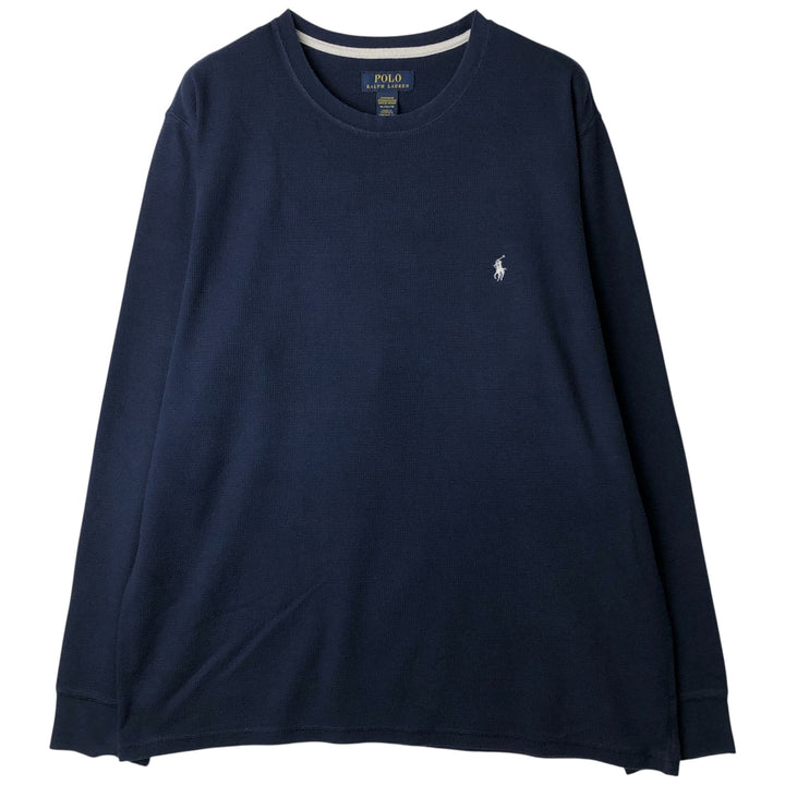 Ralph Lauren POLO RALPH LAUREN SLEEPWEAR Thermal Long T-Shirt, Men's XL cotton navy blue type Vintage Second Hand