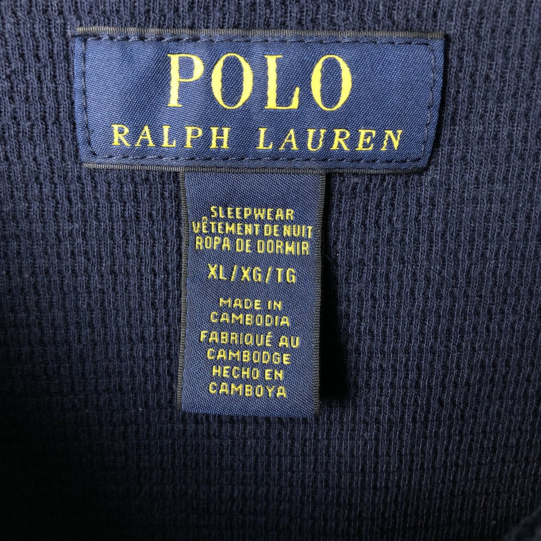 Ralph Lauren POLO RALPH LAUREN SLEEPWEAR Thermal Long T-Shirt, Men's XL cotton navy blue type Vintage Second Hand