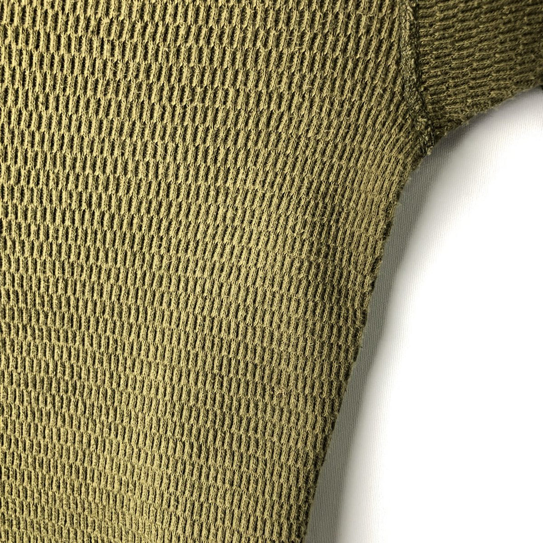 UNDERWEAR MILLS INC. Thermal Long-Sleeve T-Shirt, Honeycomb Pattern, Men's Size L (equivalent) cotton Khaki type Vintage Second Hand