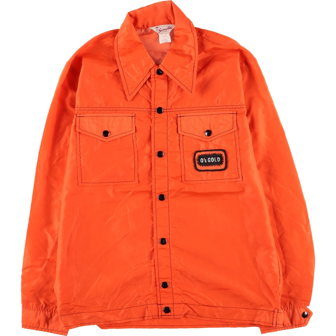 Vintage 1970'S Swingster collared nylon jacket, made in the USA, size M, men's Nylon orange type Vintage Second Hand
