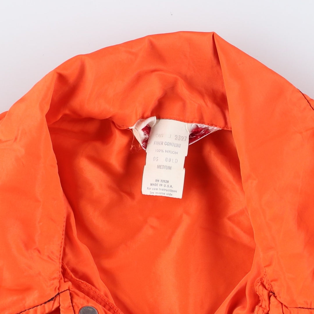Vintage 1970'S Swingster collared nylon jacket, made in the USA, size M, men's Nylon orange type Vintage Second Hand