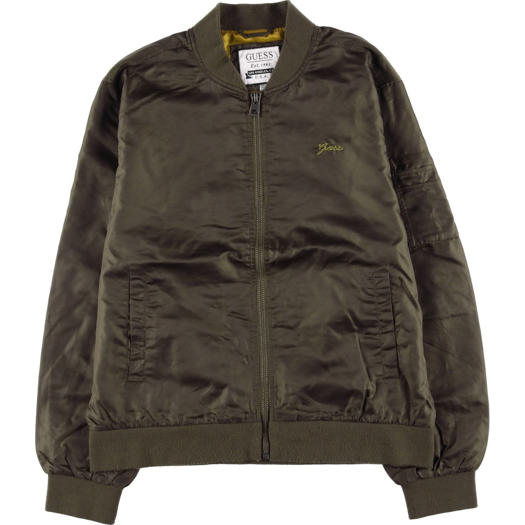Guess MA-1 Military Flight Jacket, Men's Size XL Nylon brown type Vintage Second Hand