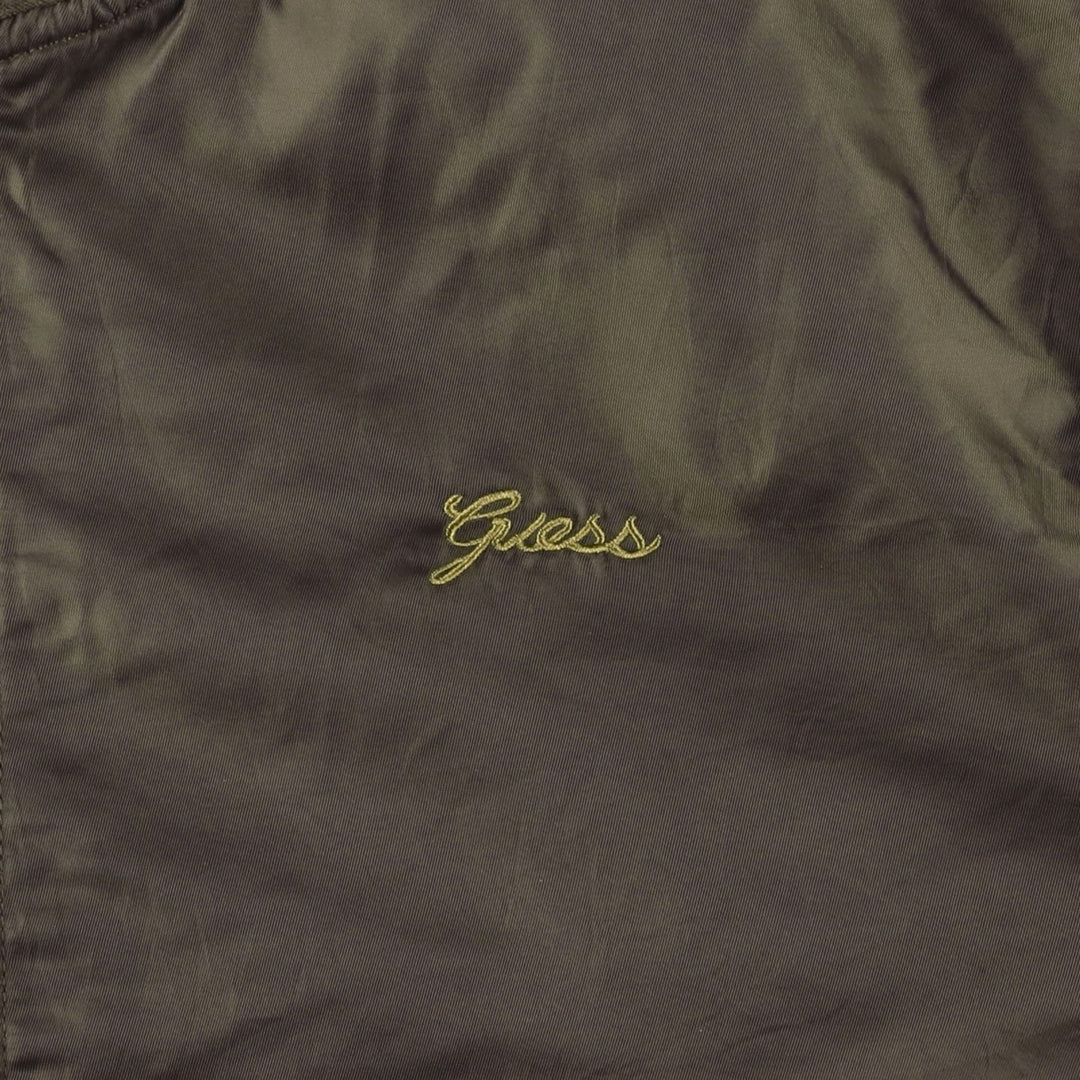 Guess MA-1 Military Flight Jacket, Men's Size XL Nylon brown type Vintage Second Hand