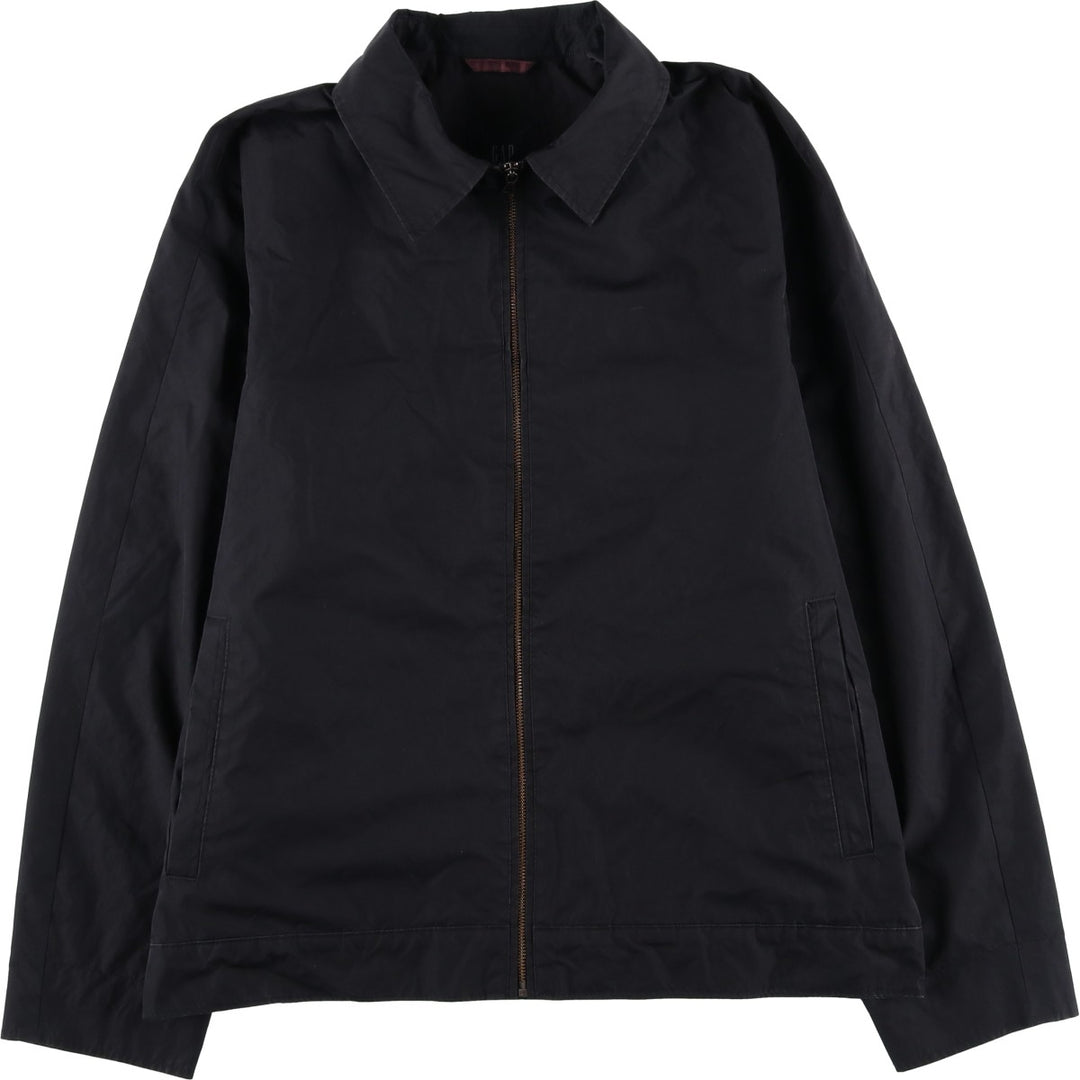 GAP Collared Windbreaker, Men's Size L polyester black type Vintage Second Hand