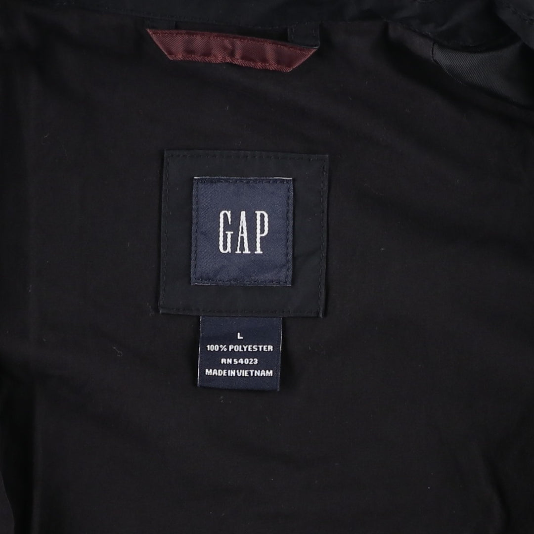 GAP Collared Windbreaker, Men's Size L polyester black type Vintage Second Hand