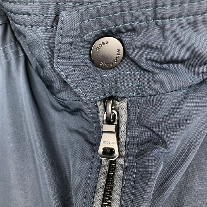 Hugo Boss windbreaker, men's size L unclear navy blue type Vintage Second Hand