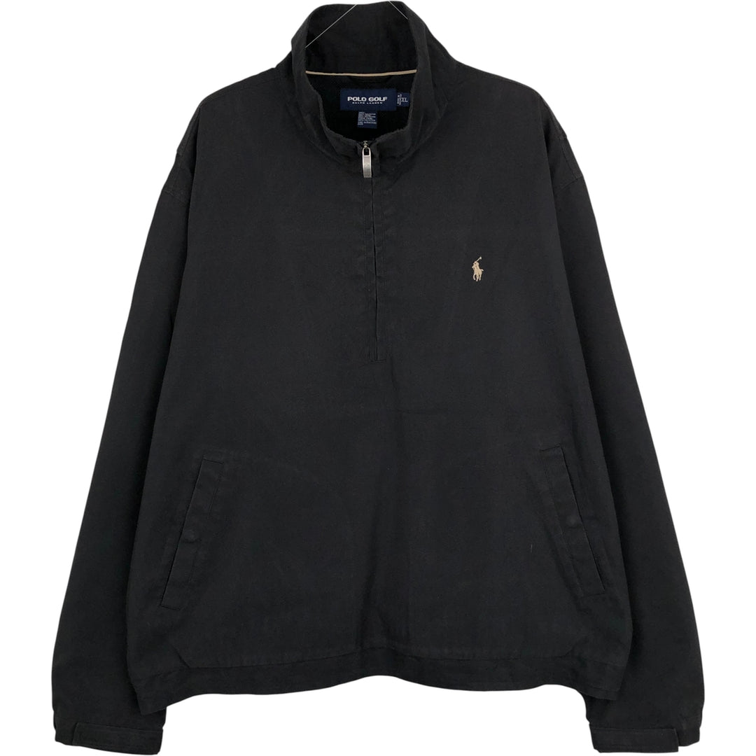 90s-00'S Ralph Lauren POLO GOLF Half-Zip Warm-Up Pullover, Men's XL polyester black type Vintage Second Hand