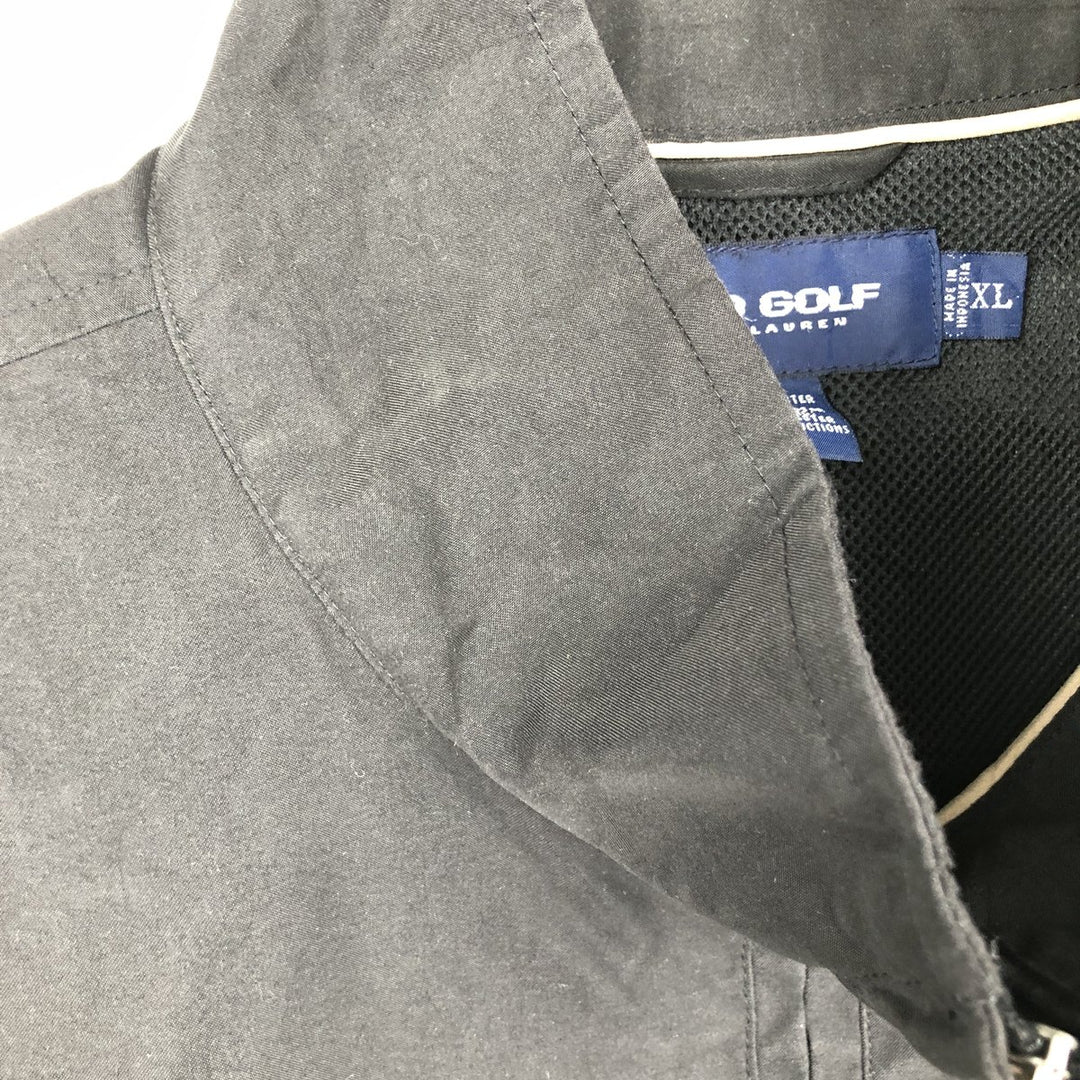 90s-00'S Ralph Lauren POLO GOLF Half-Zip Warm-Up Pullover, Men's XL polyester black type Vintage Second Hand