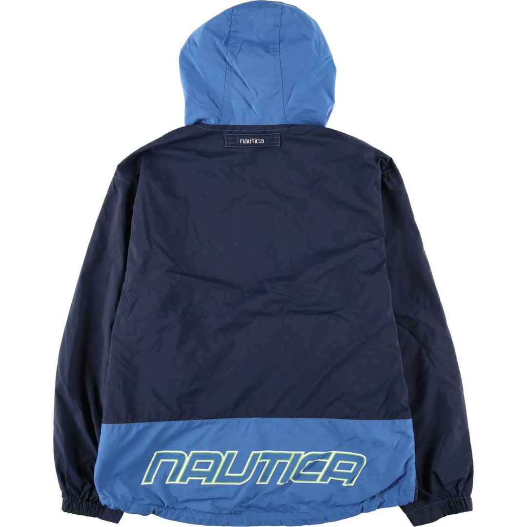 Vintage 90'S Nautica Anorak Parka, Men's Size L Nylon blue type Vintage Second Hand