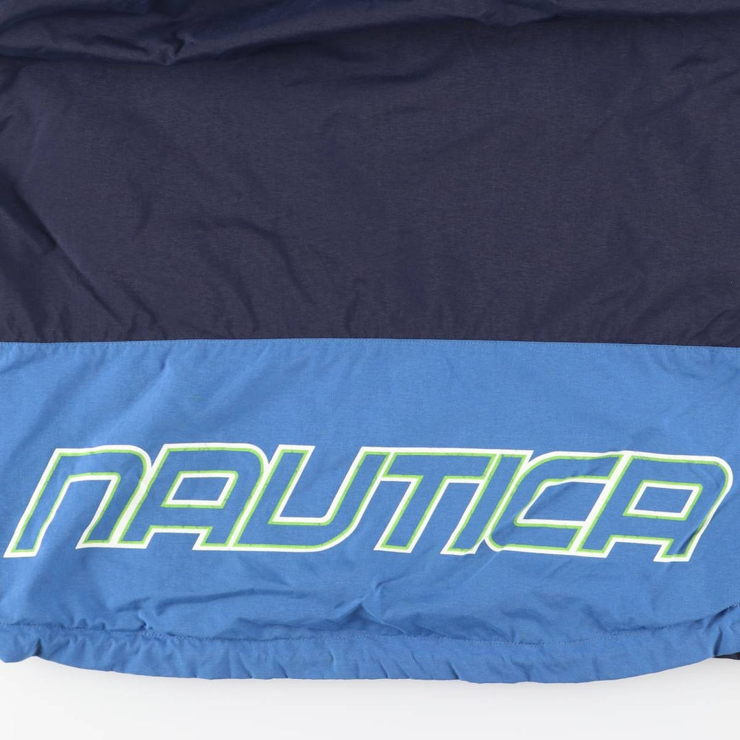Vintage 90'S Nautica Anorak Parka, Men's Size L Nylon blue type Vintage Second Hand