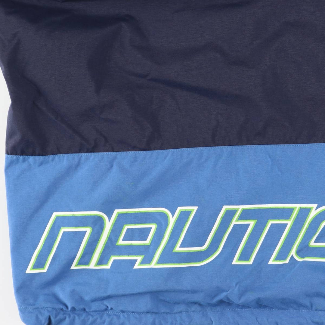 Vintage 90'S Nautica Anorak Parka, Men's Size L Nylon blue type Vintage Second Hand