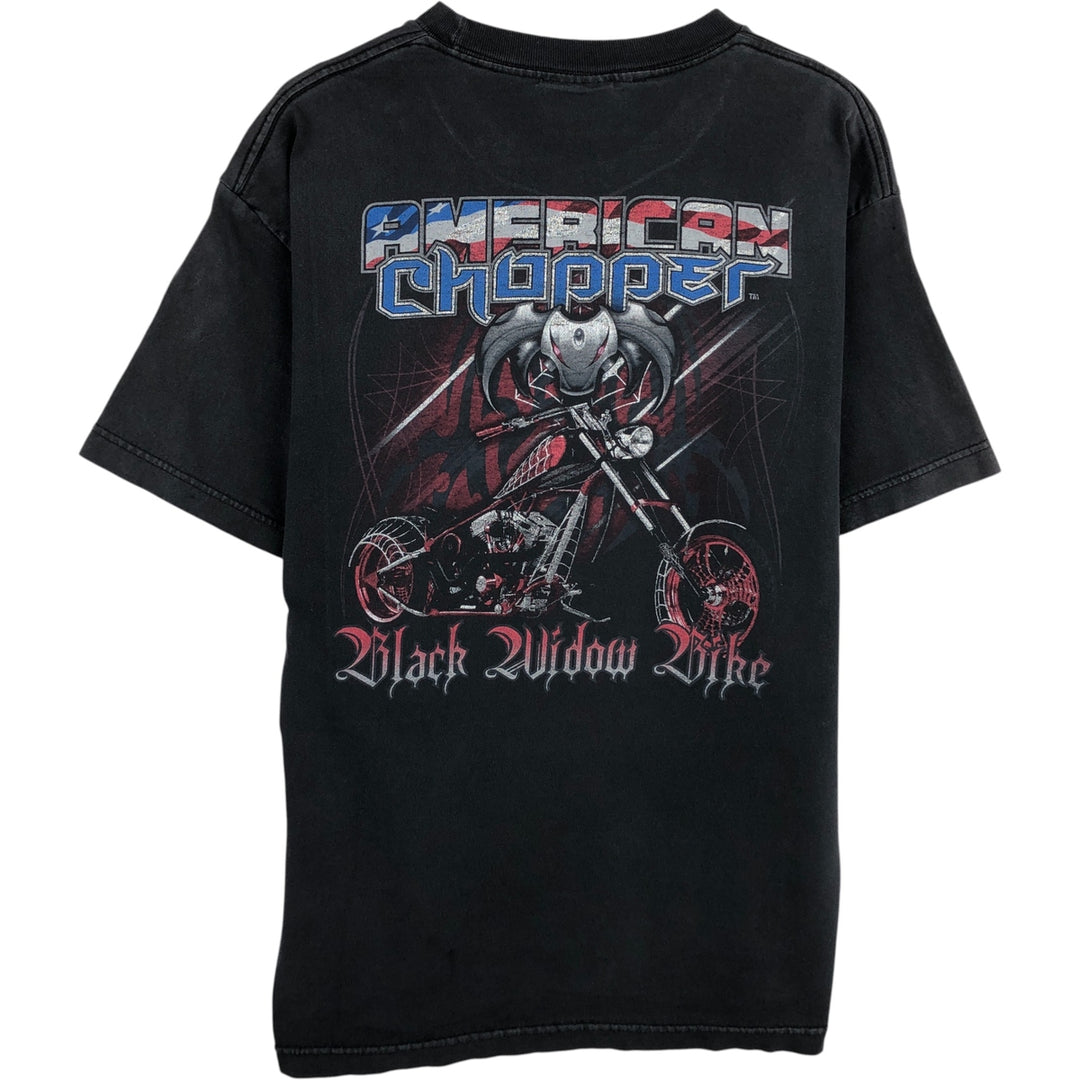 2000'S AMERICAN Chopper Motorcycle T-shirt, Men's, Size M unclear black type Vintage Second Hand