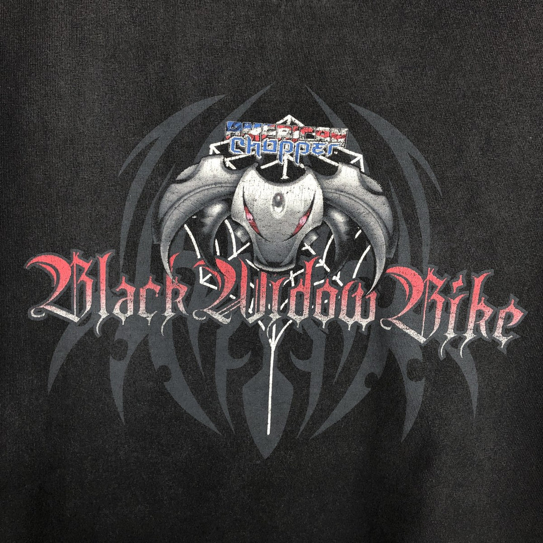 2000'S AMERICAN Chopper Motorcycle T-shirt, Men's, Size M unclear black type Vintage Second Hand