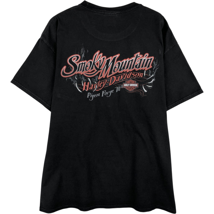Harley-Davidson Bear Pattern Motorcycle T-Shirt, Men's Size XL (approx.) cotton black type Vintage Second Hand