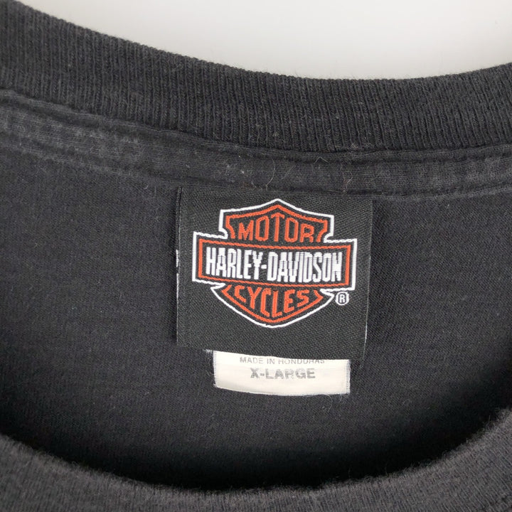 Harley-Davidson Bear Pattern Motorcycle T-Shirt, Men's Size XL (approx.) cotton black type Vintage Second Hand