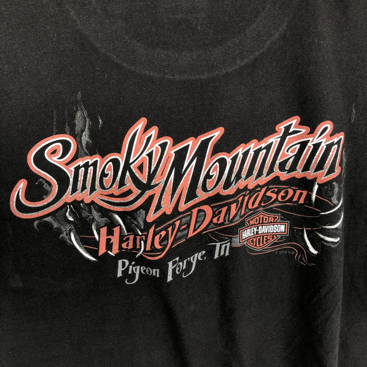 Harley-Davidson Bear Pattern Motorcycle T-Shirt, Men's Size XL (approx.) cotton black type Vintage Second Hand