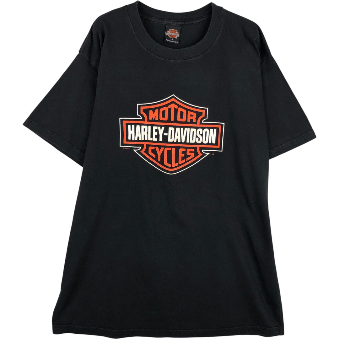 00'S Harley-Davidson Engine Motorcycle Bike T-shirt Made in USA Men's XL cotton black type Vintage Second Hand