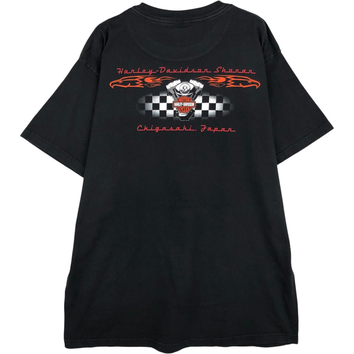 00'S Harley-Davidson Engine Motorcycle Bike T-shirt Made in USA Men's XL cotton black type Vintage Second Hand