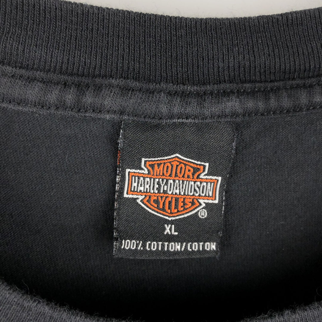 00'S Harley-Davidson Engine Motorcycle Bike T-shirt Made in USA Men's XL cotton black type Vintage Second Hand