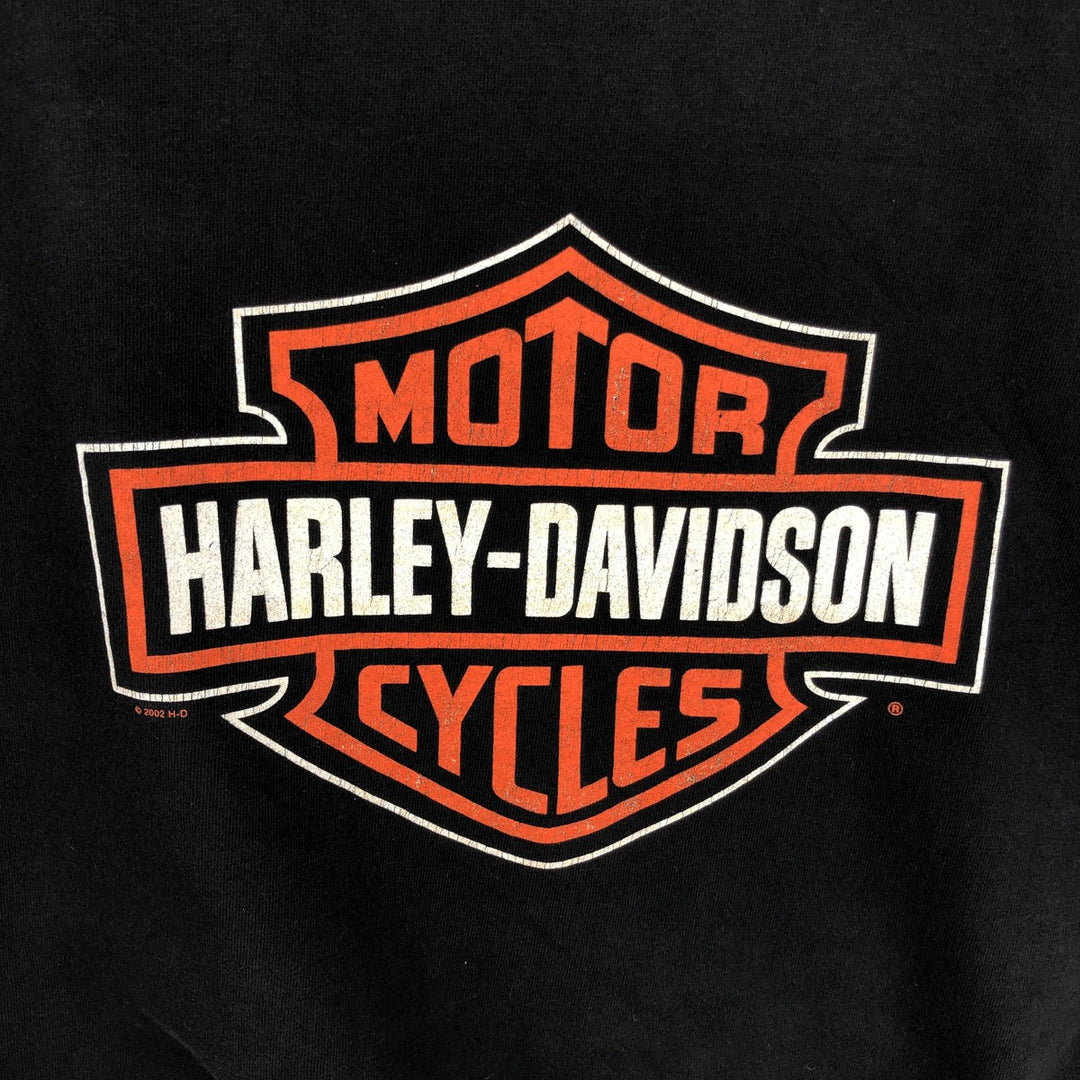 00'S Harley-Davidson Engine Motorcycle Bike T-shirt Made in USA Men's XL cotton black type Vintage Second Hand