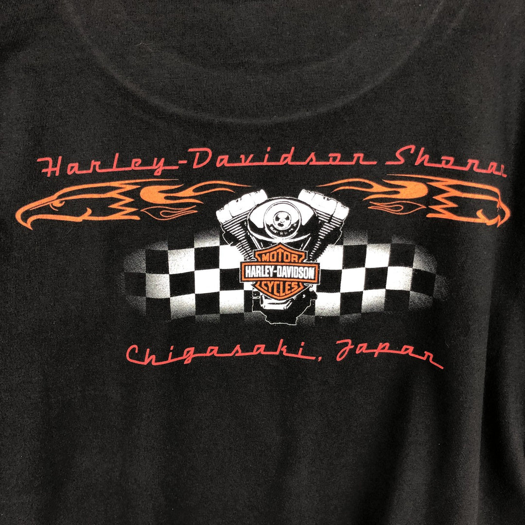 00'S Harley-Davidson Engine Motorcycle Bike T-shirt Made in USA Men's XL cotton black type Vintage Second Hand