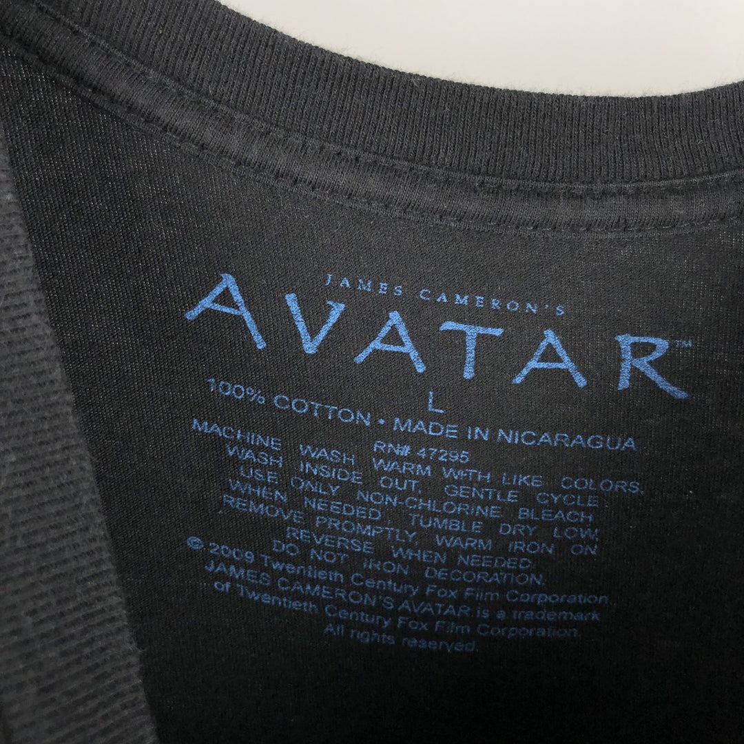 00'S AVATAR Movie T-shirt, Men's, Size L cotton black type Vintage Second Hand