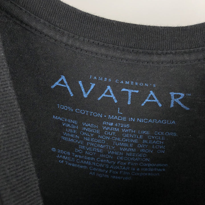 00'S AVATAR Movie T-shirt, Men's, Size L cotton black type Vintage Second Hand