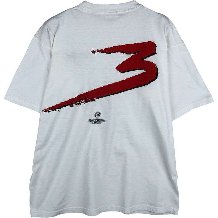 90'S MEGA TOP LETHAL WEAPON 3 Movie T-Shirt, Men's, Size L, Vintage cotton white type Vintage Second Hand