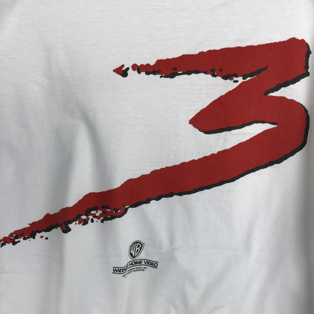 90'S MEGA TOP LETHAL WEAPON 3 Movie T-Shirt, Men's, Size L, Vintage cotton white type Vintage Second Hand