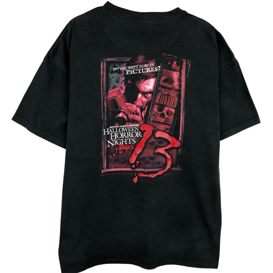 2000'S Hanes Universal Studios Advertising T-Shirt, Made in USA, Men's XL cotton black type Vintage Second Hand