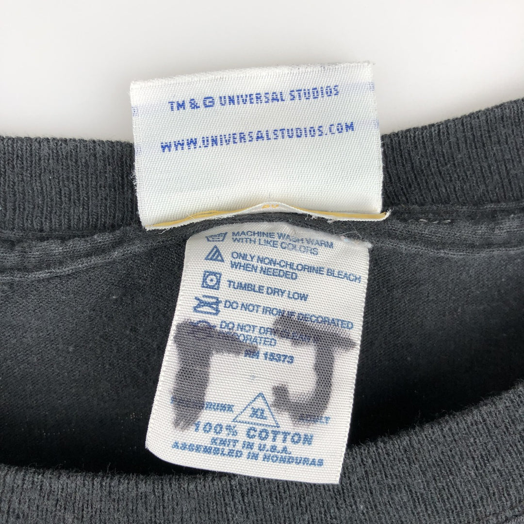 2000'S Hanes Universal Studios Advertising T-Shirt, Made in USA, Men's XL cotton black type Vintage Second Hand