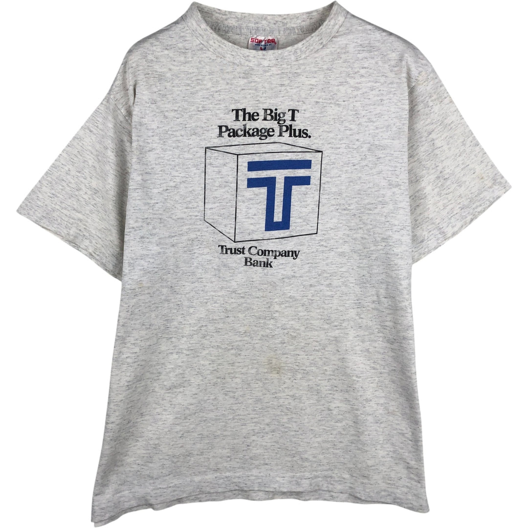 Vintage 80s-90'S SOF TEE Trust Company Bank Advertising T-Shirt, Made in USA, Men's Size L cotton gray type Vintage Second Hand