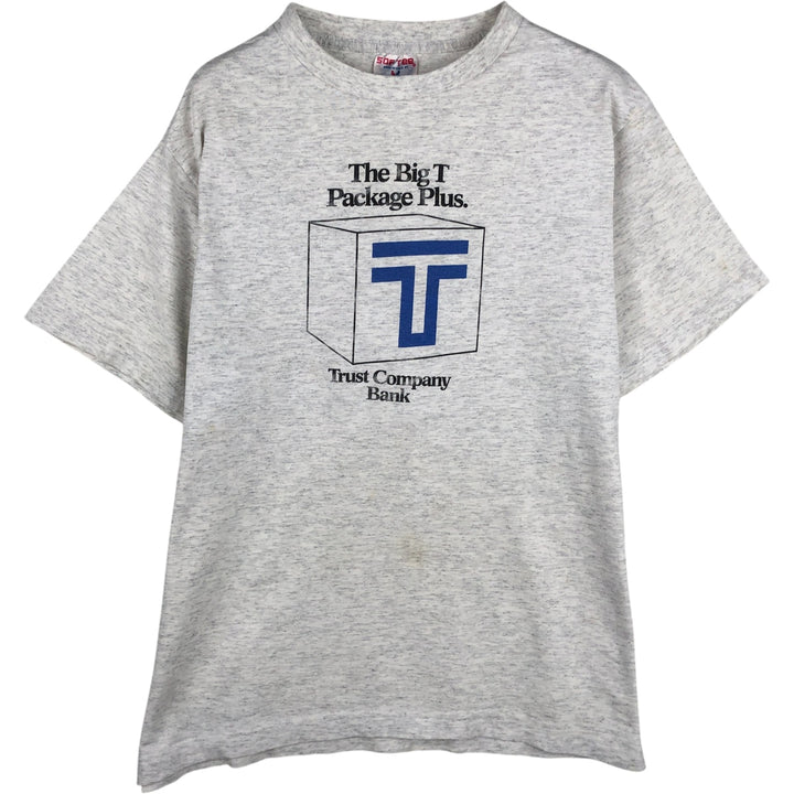 Vintage 80s-90'S SOF TEE Trust Company Bank Advertising T-Shirt, Made in USA, Men's Size L cotton gray type Vintage Second Hand