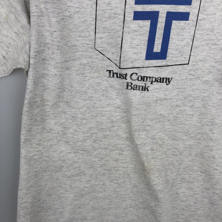 Vintage 80s-90'S SOF TEE Trust Company Bank Advertising T-Shirt, Made in USA, Men's Size L cotton gray type Vintage Second Hand