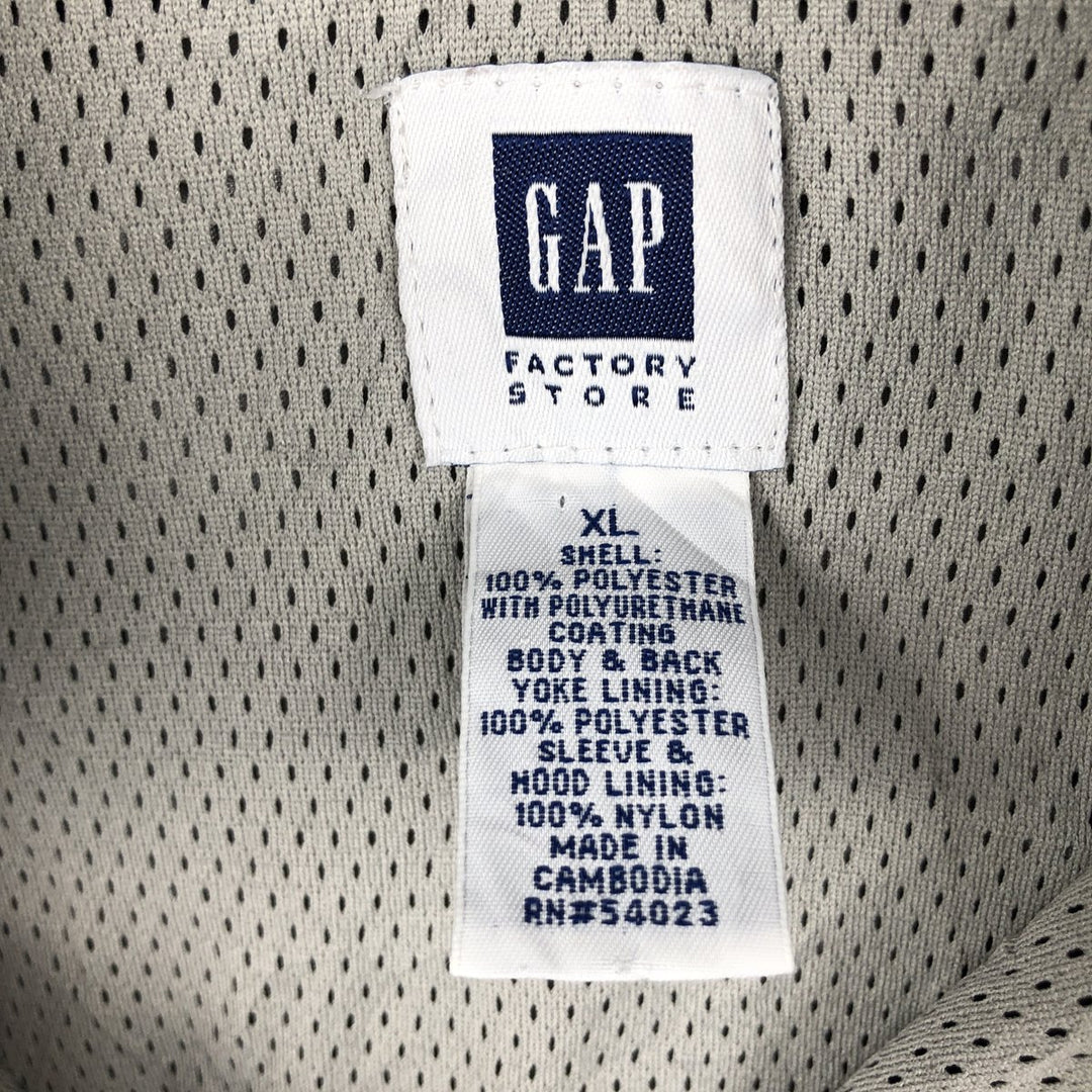 2000'S GAP FACTORY STORE Anorak Jacket Men's XL Polyurethane Coated Polyester navy blue type Vintage Second Hand