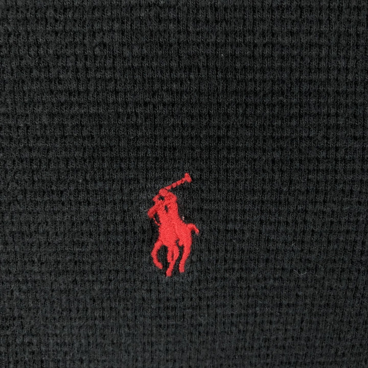 Ralph Lauren POLO RALPH LAUREN Thermal Ron T Waffle Men's L size cotton black type Vintage Second Hand
