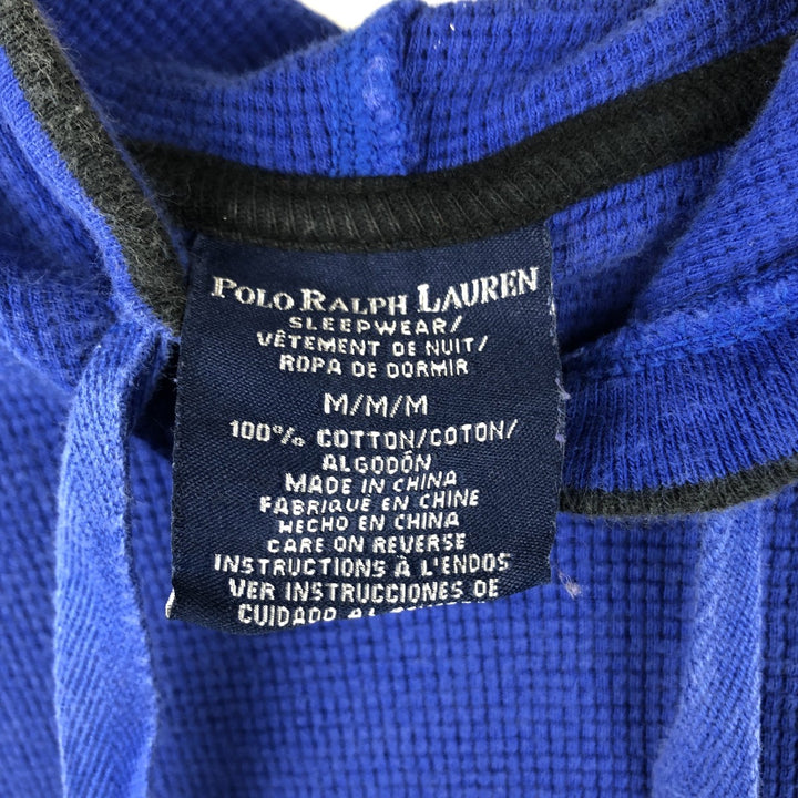 Ralph Lauren POLO RALPH LAUREN Hooded Thermal Long T-Shirt Waffle Men's M cotton blue type Vintage Second Hand