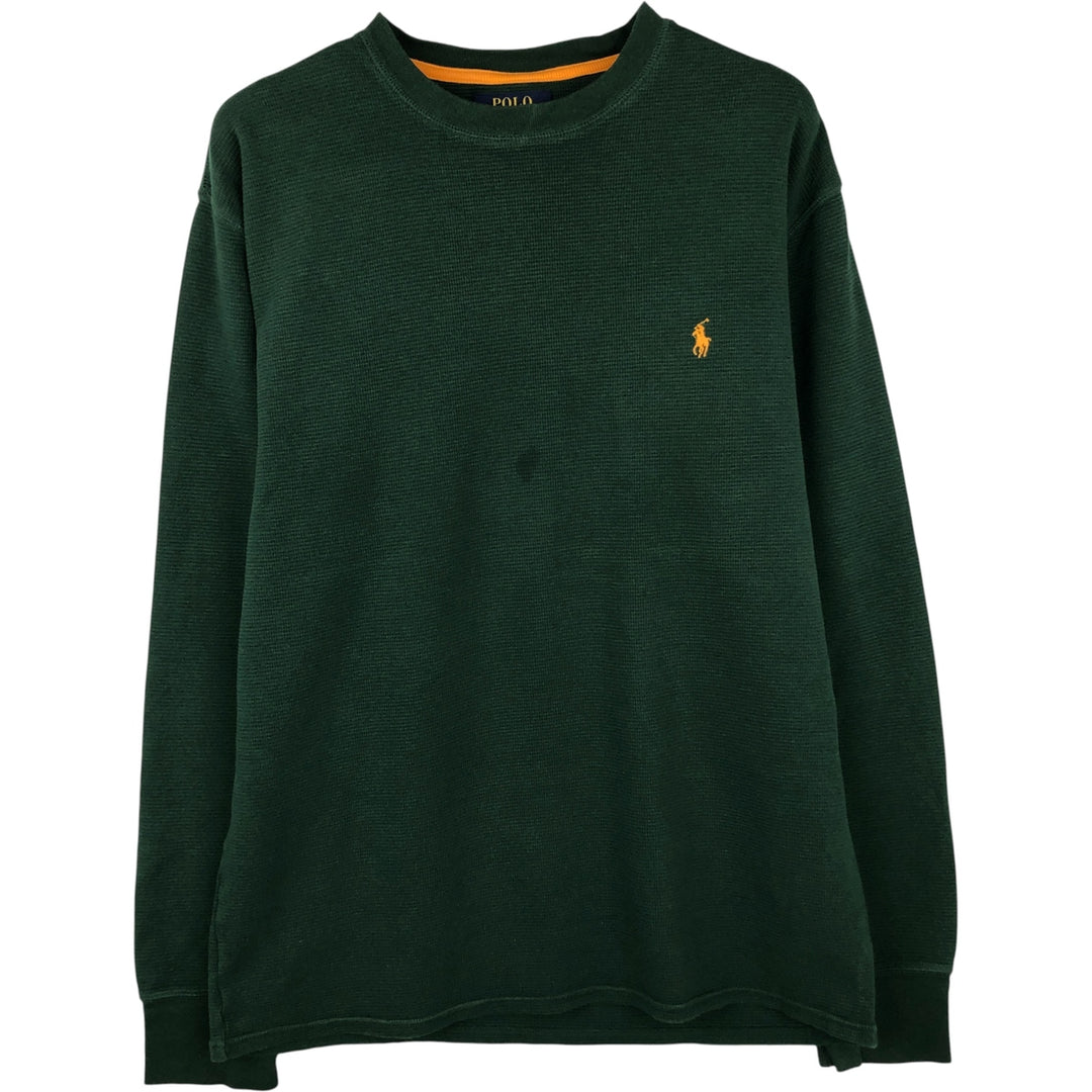Ralph Lauren POLO RALPH LAUREN Thermal Ron T-shirt Honeycomb Men's L size cotton green type Vintage Second Hand