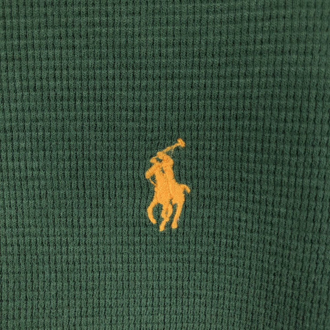 Ralph Lauren POLO RALPH LAUREN Thermal Ron T-shirt Honeycomb Men's L size cotton green type Vintage Second Hand