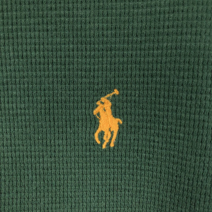 Ralph Lauren POLO RALPH LAUREN Thermal Ron T-shirt Honeycomb Men's L size cotton green type Vintage Second Hand