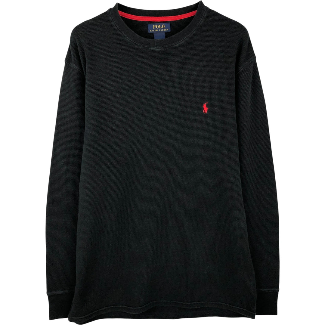 Ralph Lauren POLO RALPH LAUREN Thermal Long T-Shirt Men's XL cotton black type Vintage Second Hand