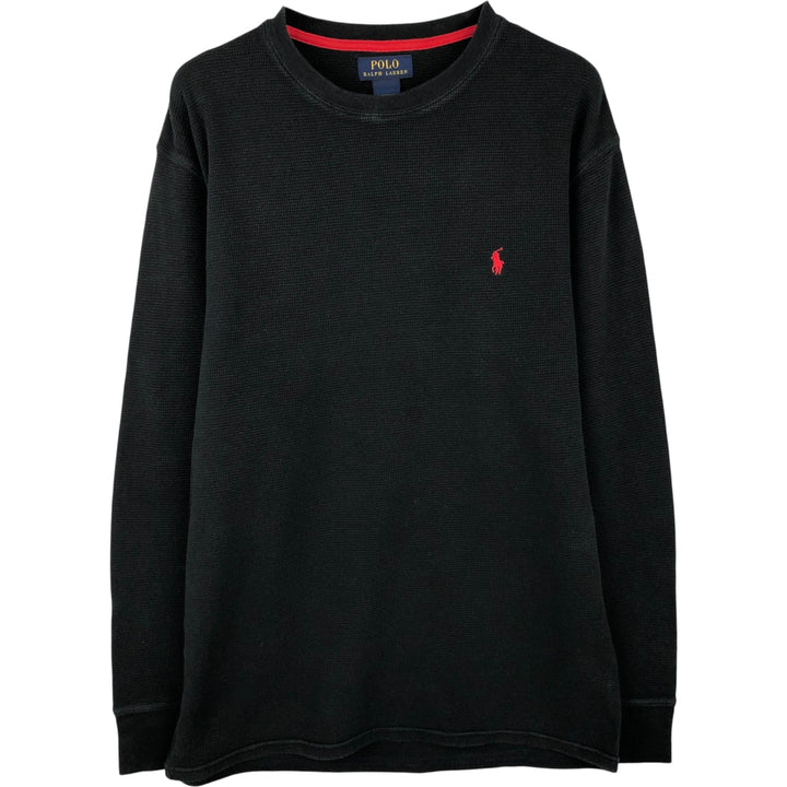 Ralph Lauren POLO RALPH LAUREN Thermal Long T-Shirt Men's XL cotton black type Vintage Second Hand