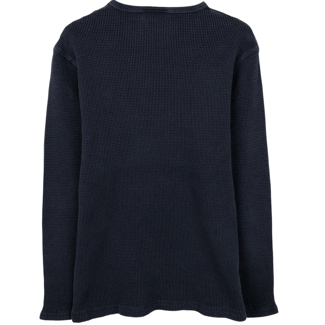 2000'S Ralph Lauren Polo Jeans Company Thermal Long T-Shirt, Waffle, Men's Size L cotton black type Vintage Second Hand