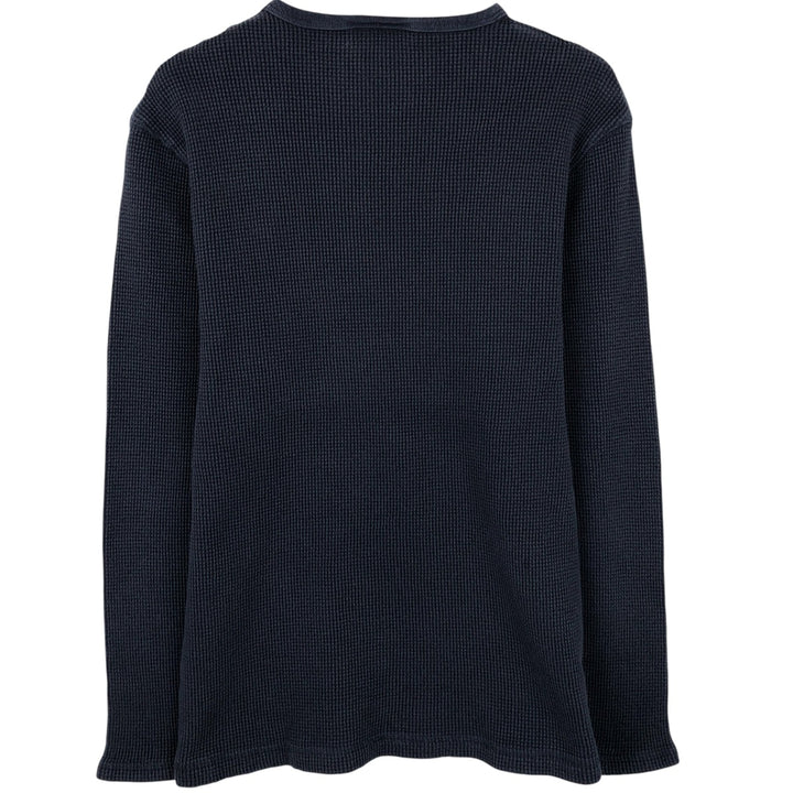 2000'S Ralph Lauren Polo Jeans Company Thermal Long T-Shirt, Waffle, Men's Size L cotton black type Vintage Second Hand