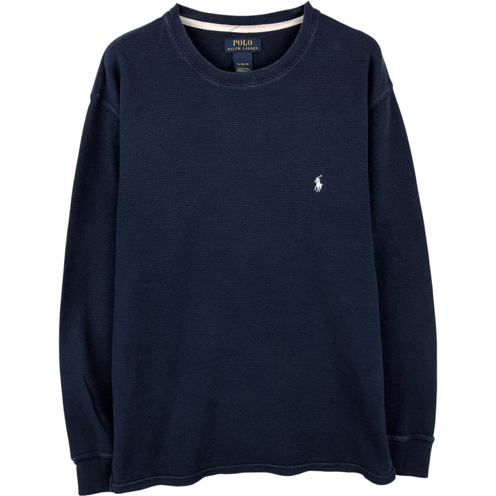 Ralph Lauren POLO RALPH LAUREN Thermal Long T-Shirt Men's XL cotton navy blue type Vintage Second Hand