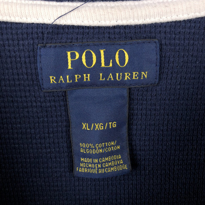Ralph Lauren POLO RALPH LAUREN Thermal Long T-Shirt Men's XL cotton navy blue type Vintage Second Hand