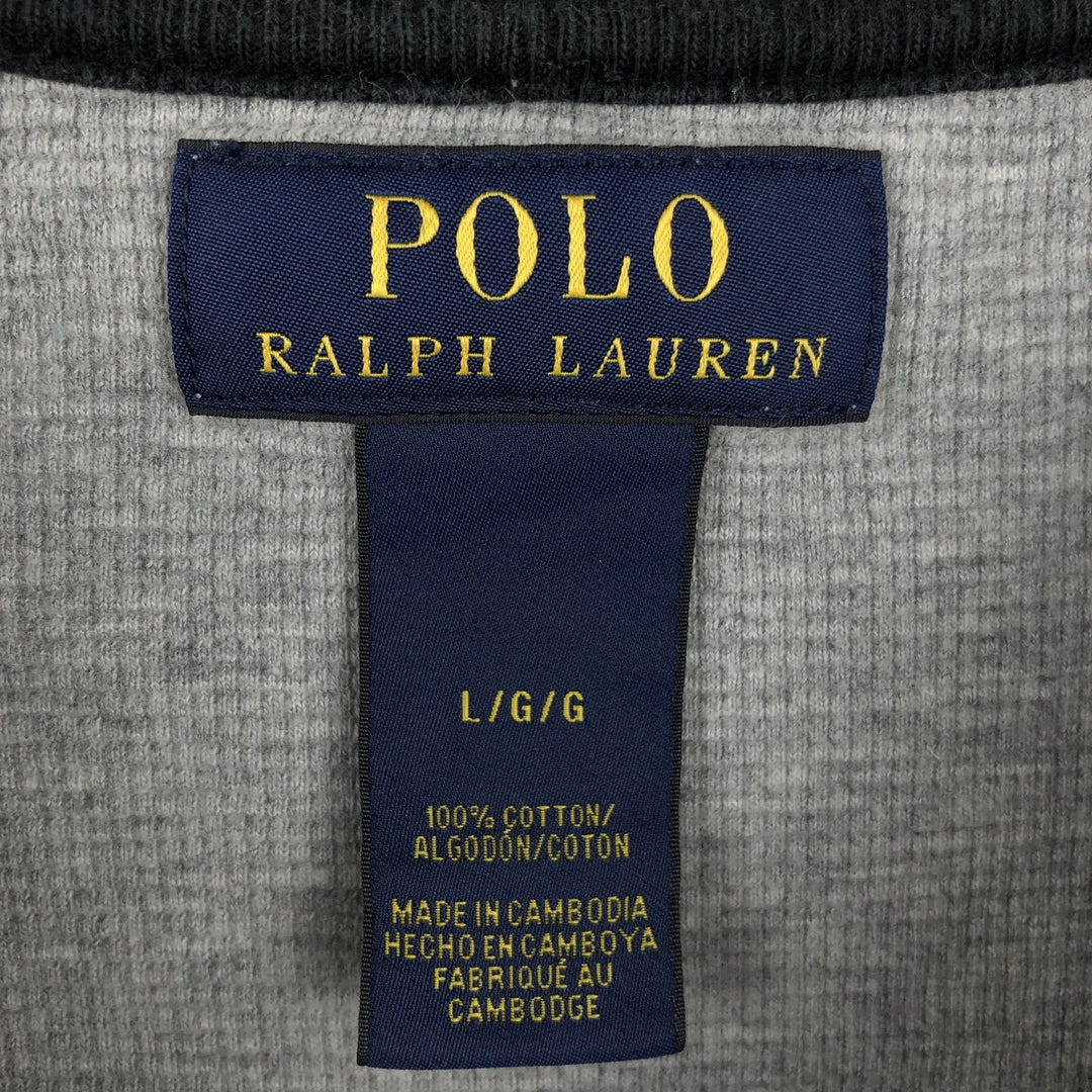 Ralph Lauren POLO RALPH LAUREN Thermal Long T-Shirt Men's Size L cotton gray type Vintage Second Hand