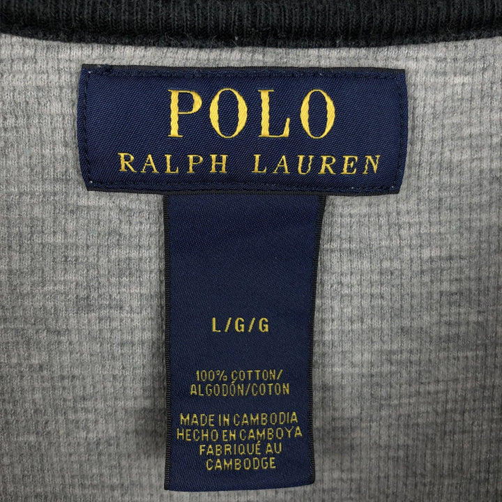 Ralph Lauren POLO RALPH LAUREN Thermal Long T-Shirt Men's Size L cotton gray type Vintage Second Hand