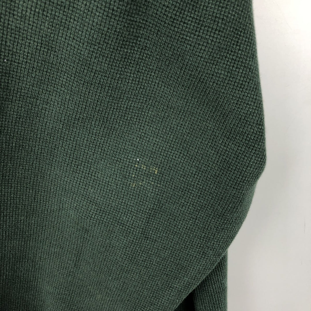 Ralph Lauren CHAPS Henley neck thermal long T-shirt, men's size XL cotton green type Vintage Second Hand