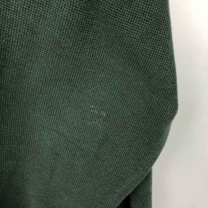 Ralph Lauren CHAPS Henley neck thermal long T-shirt, men's size XL cotton green type Vintage Second Hand